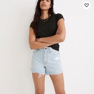 Madewell Momjean Short in Flintwood Wash - high waisted